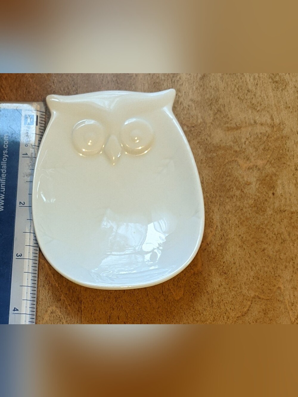 Ceramic Owl Trinket Dish - White
